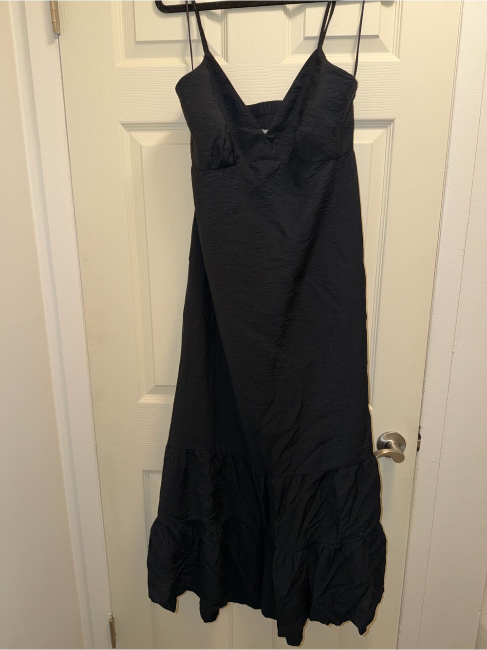 a new day Black Spaghetti Strap Maxi Dress with Open Back- SIZE LARGE - Picture 2 of 6
